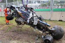 The McLaren MP4-31 of Fernando Alonso (ESP) McLaren after his race stopping crash. 20.03.2016. Formula 1 World Championship, Rd 1, Australian Grand Prix, Albert Park, Melbourne, Australia, Race Day. - www.xpbimages.com, EMail: requests@xpbimages.com - copy of publication required for printed pictures. Every used picture is fee-liable. © Copyright: Charniaux / XPB Images